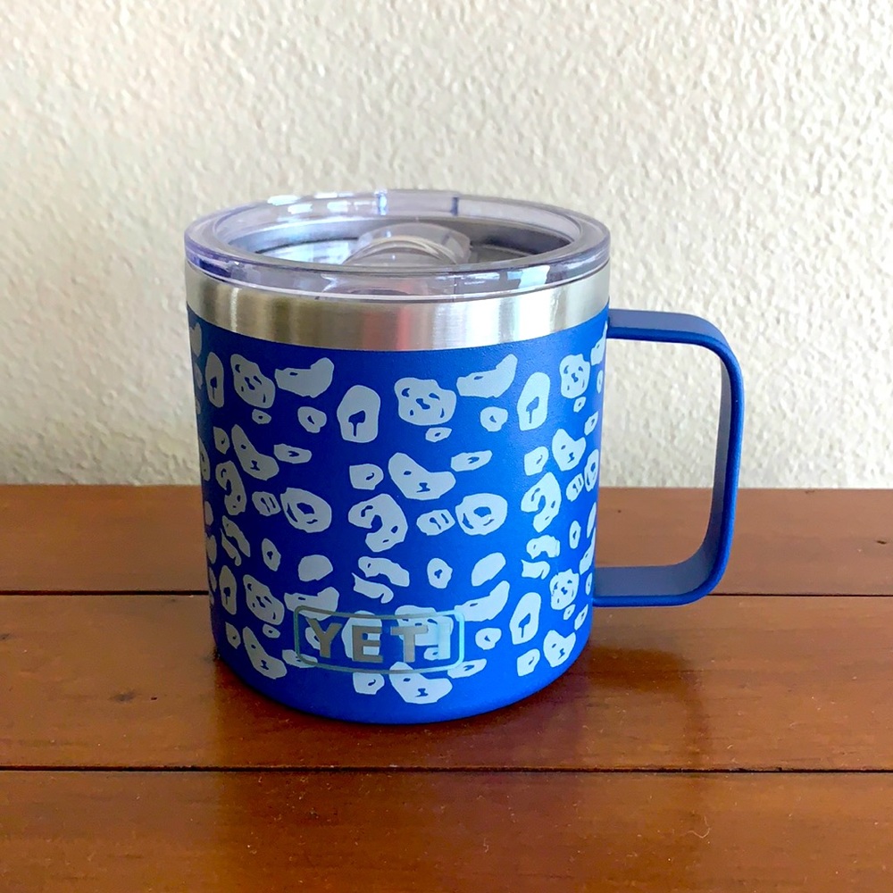 Blue Leopard Print Stainless Steel Coffee Mug